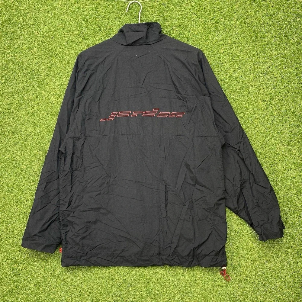 Jordan Jacket Mens Large Bred Spellout Windbreaker Black Zip Up